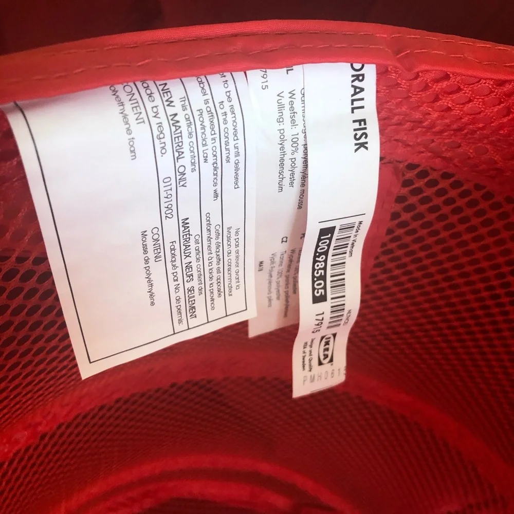 IKEA Collapsible Korall Fisk Red Mesh Basket Kids Toy Organizer